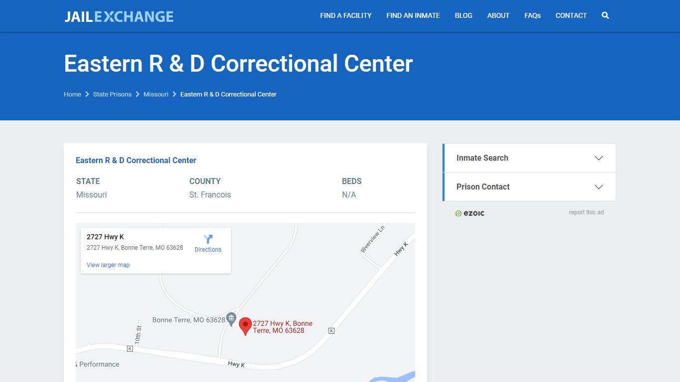 Eastern R & D Correctional Center - JAIL EXCHANGE