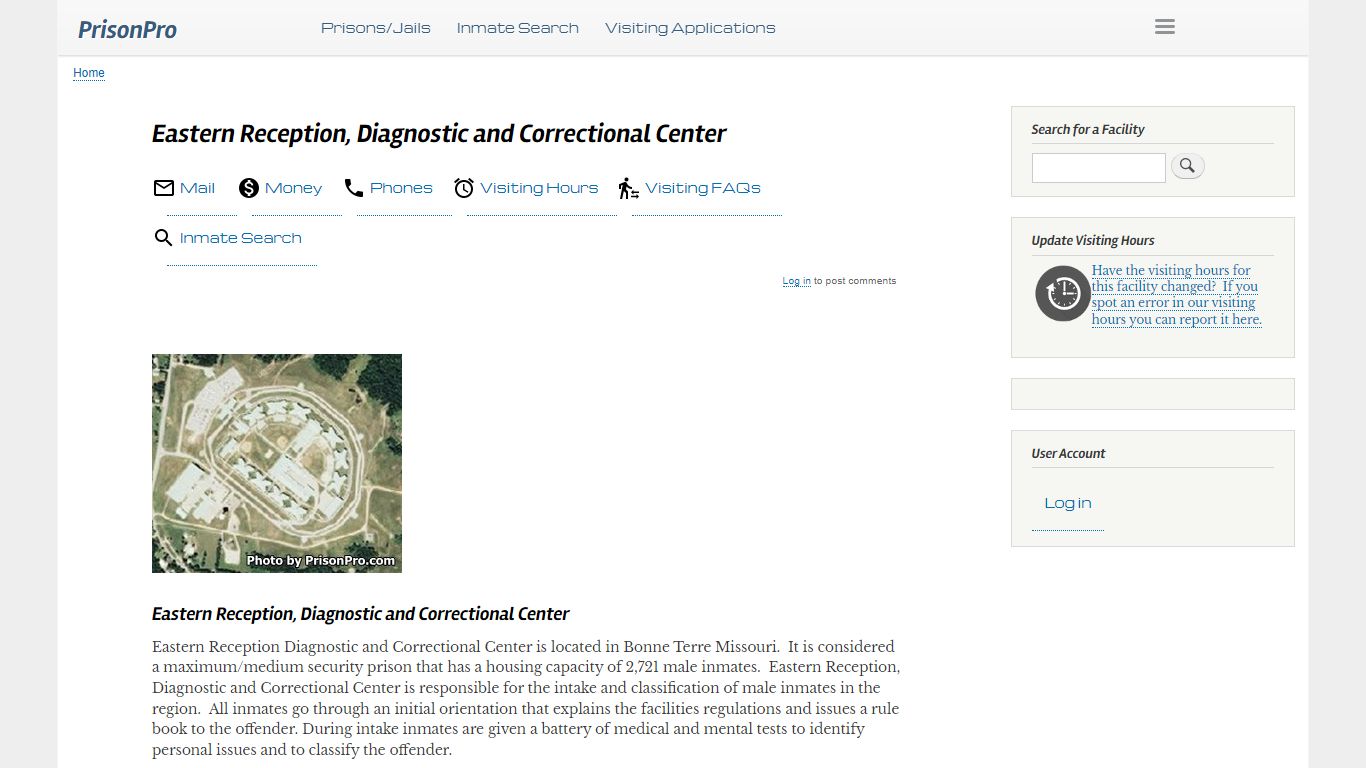 Eastern Reception, Diagnostic and Correctional Center - PrisonPro